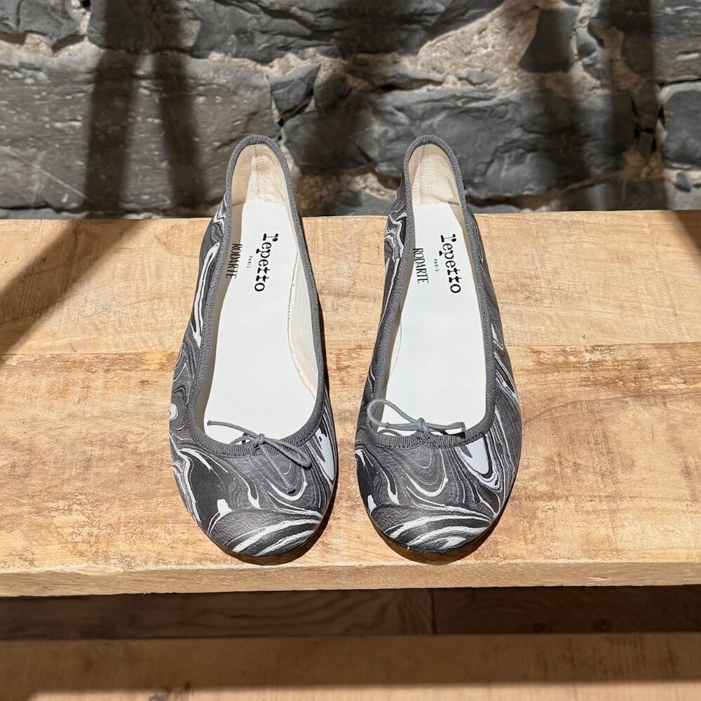 Repetto X Rodarte Grey Marble Print Cendrillon Ballet Flats - Picture 2 of 12